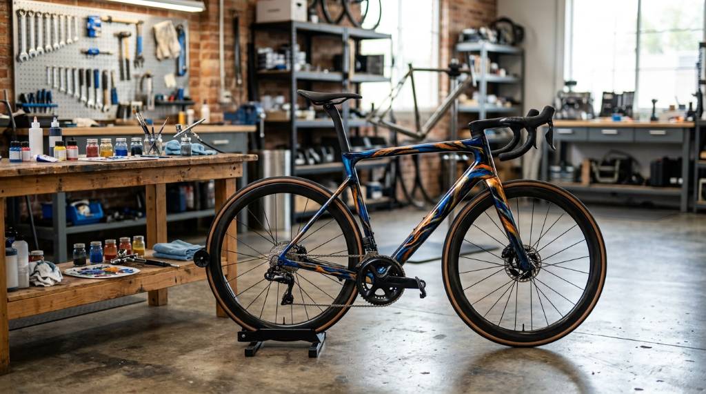 One-of-a-kind bicycle with a professionally painted frame