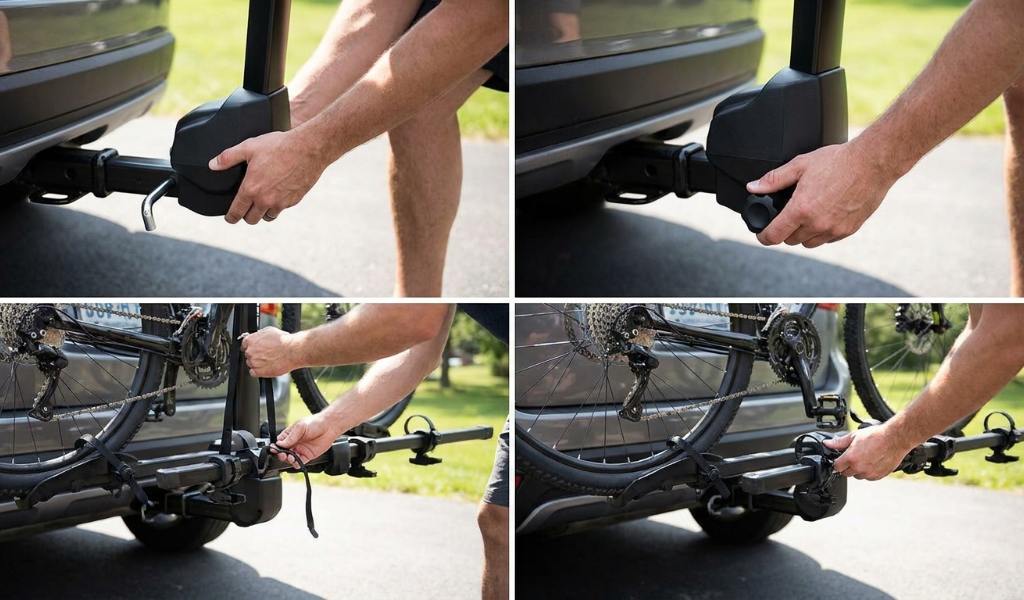 Installing a Thule roof bike rack on a car roof
