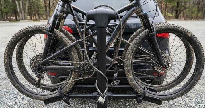 Locking bikes securely on a Thule bike rack with an integrated cable lock