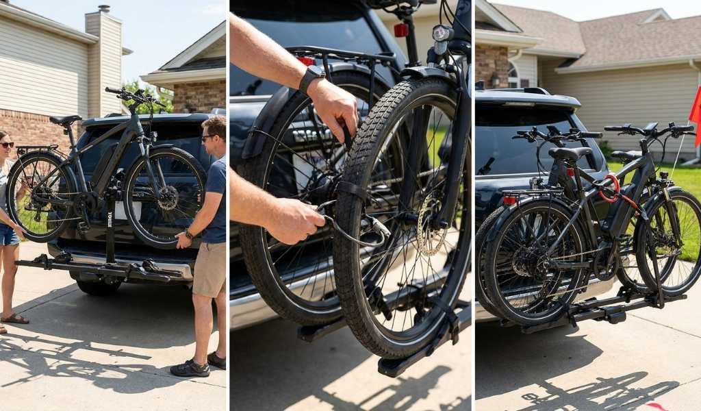 Properly securing two e bikes on a vehicle mounted Thule rack