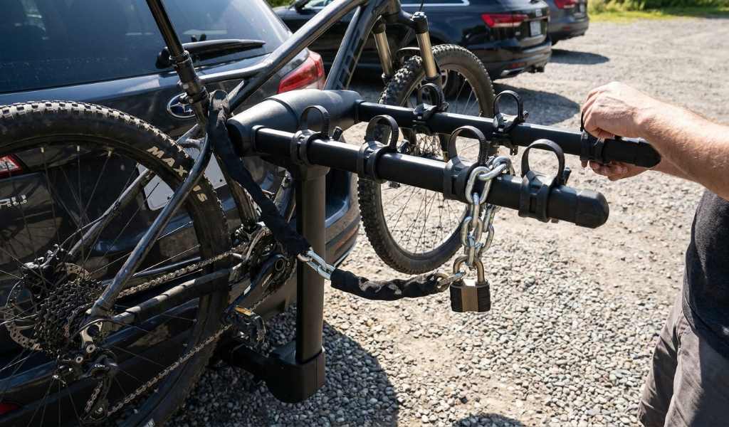 Using a Thule bike rack locking system to prevent bicycle theft